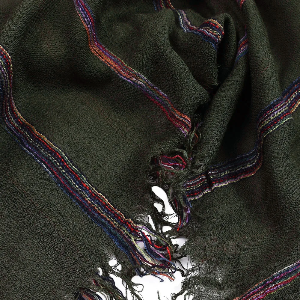 Cotton Linen Fashion Striped Men Scarf Autumn Winter Warm Scarves Short Tassel Bufanda Male Accessories Pashmina Shawl