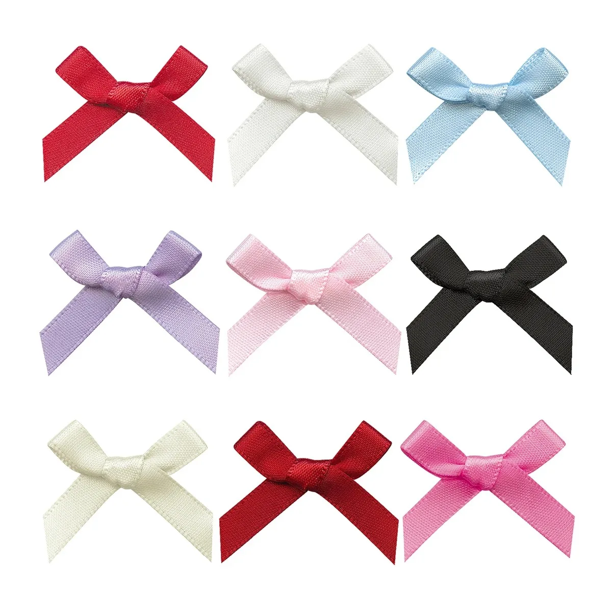 18Pcs women's Sweet Solid Color Mini Bowknot With Hair Clip Girls Ballet Style Ribbon Braided Hair Accessories