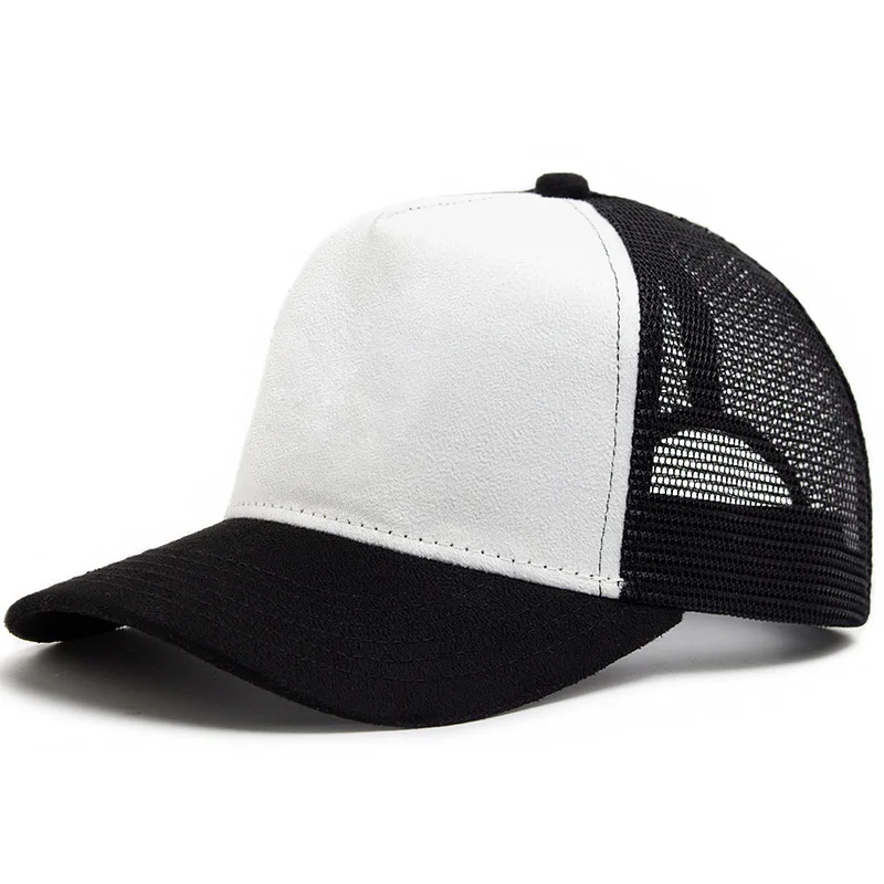 Unisex Hot Selling 5 Panel Mesh Suede Trucker Hat Men High Quality Baseball Cap Spring Summer Breathable Adjustable Sports Hats