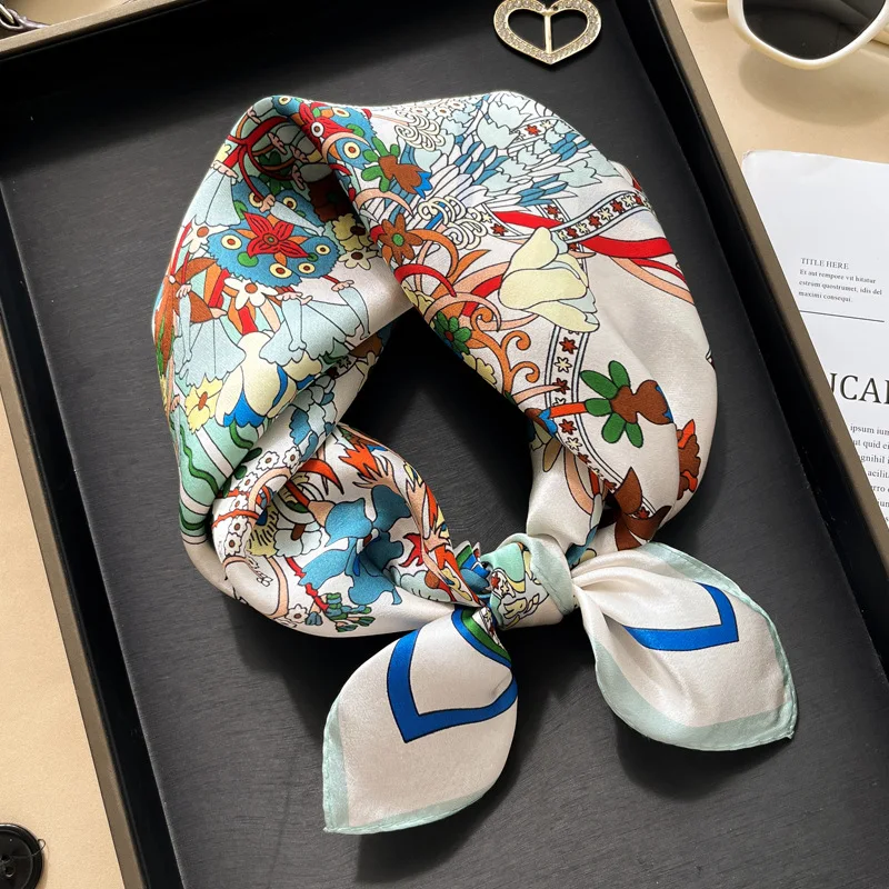 Luxury Brand 100% Real Silk Scarf Women Square Neck Tie Shawls Wraps for Ladies Foulard Scarves Pashmina Female Hijab Bandana