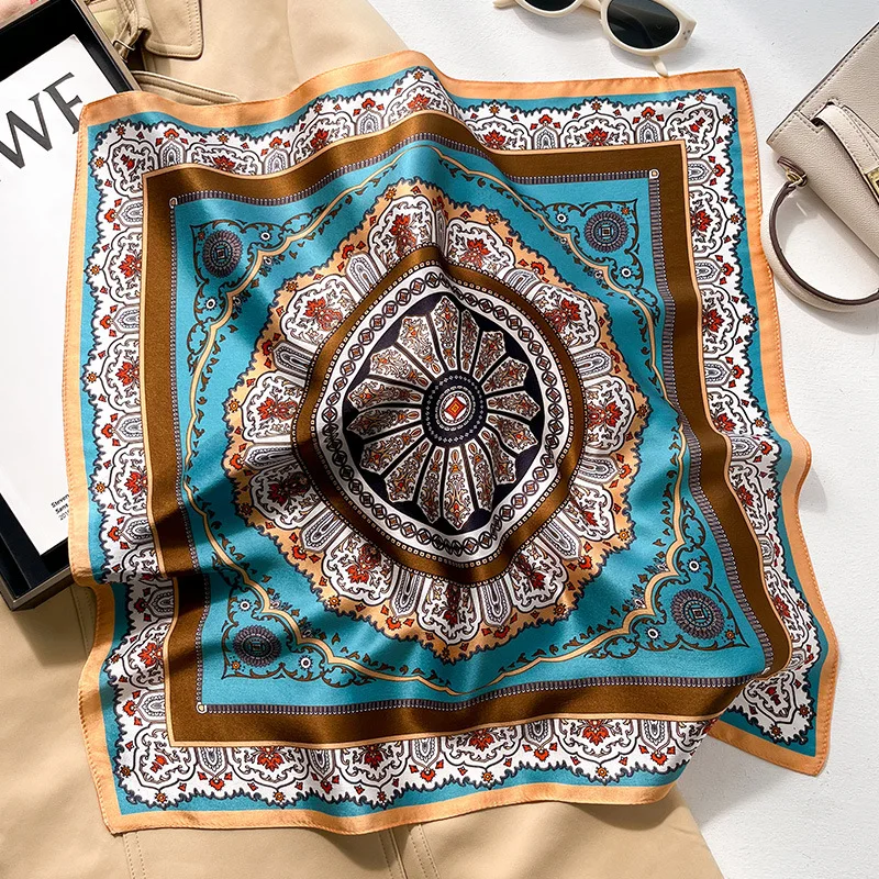 Luxury Brand 100% Real Silk Scarf Women Square Neck Tie Shawls Wraps for Ladies Foulard Scarves Pashmina Female Hijab Bandana