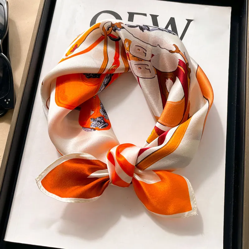 Luxury Brand 100% Real Silk Scarf Women Square Neck Tie Shawls Wraps for Ladies Foulard Scarves Pashmina Female Hijab Bandana