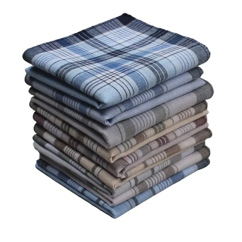 38cm Vintage Satin Cotton Handkerchief, Classic and Soft, Sweat Wicking Home Decoration, Gift for Elders, 9PCS, Thin Version