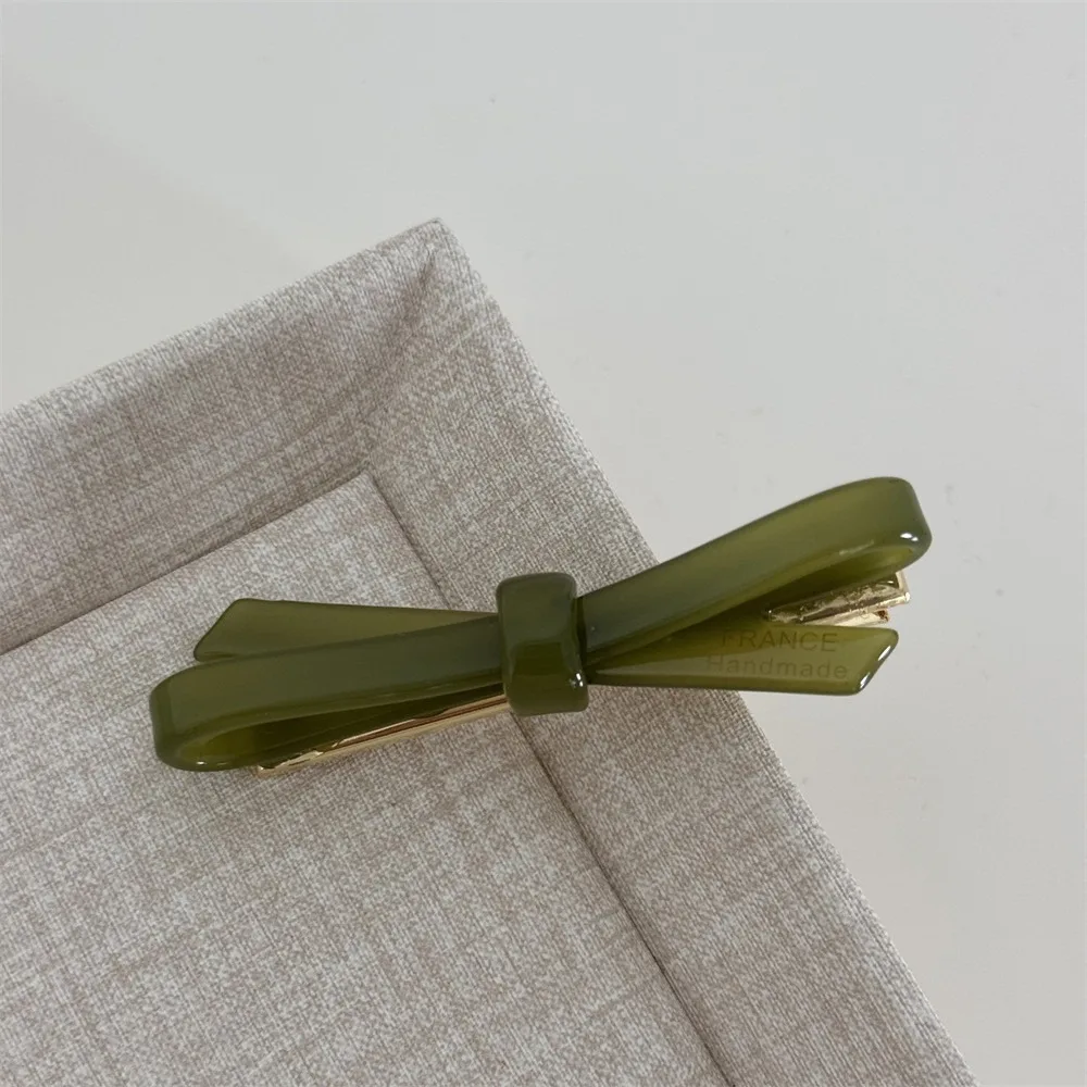New Korean Bow Hair Clip Elegant Acetate Hair Accessory Hair Clamps Girl Women Duckbill Clip