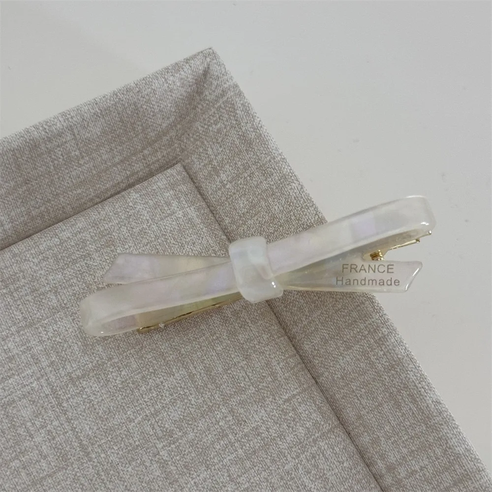 New Korean Bow Hair Clip Elegant Acetate Hair Accessory Hair Clamps Girl Women Duckbill Clip
