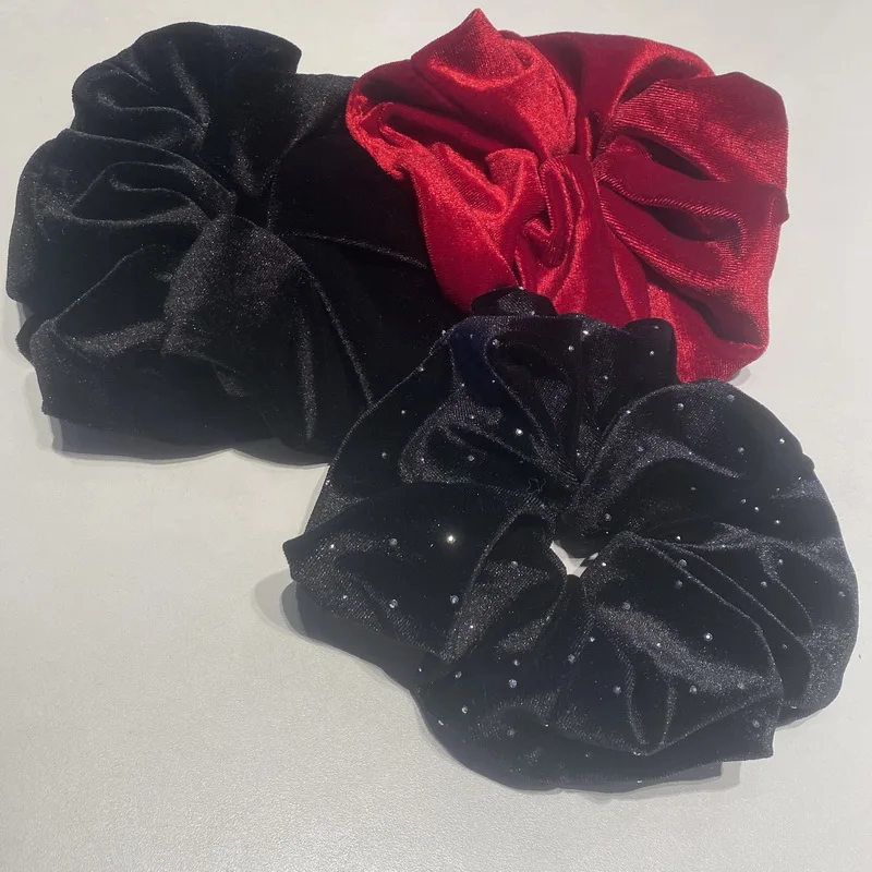 korea velvet scrunchie oversize for women red hair rubber bands girls elastic big hair tie adult maxi scrunchies hair accessorie