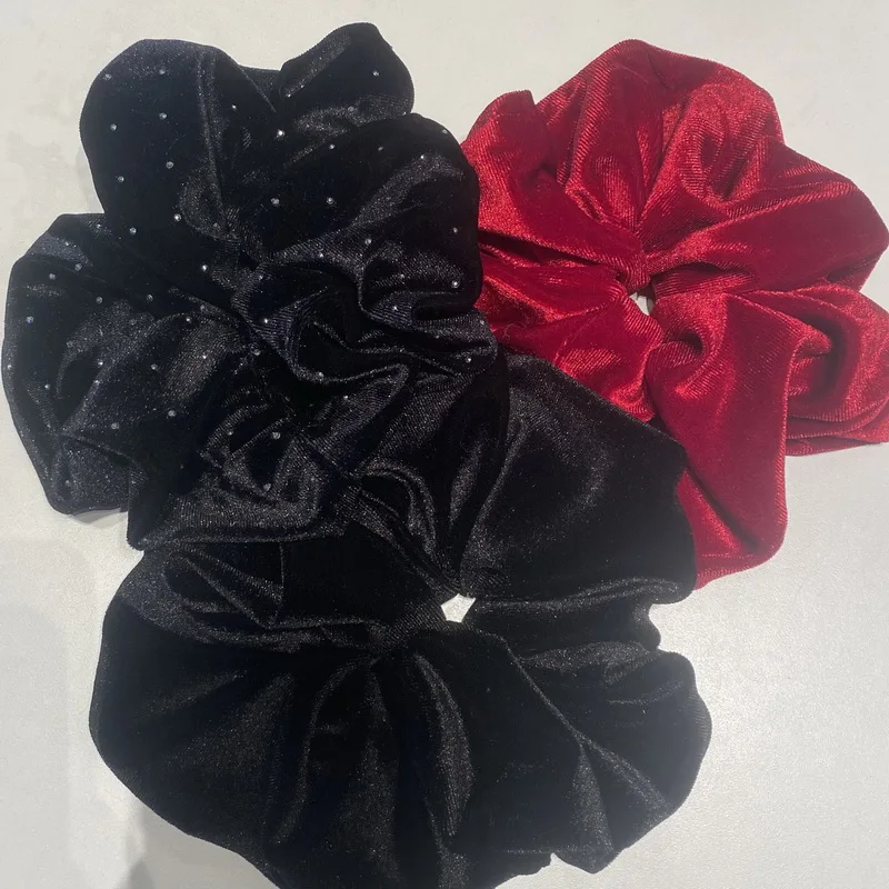 korea velvet scrunchie oversize for women red hair rubber bands girls elastic big hair tie adult maxi scrunchies hair accessorie