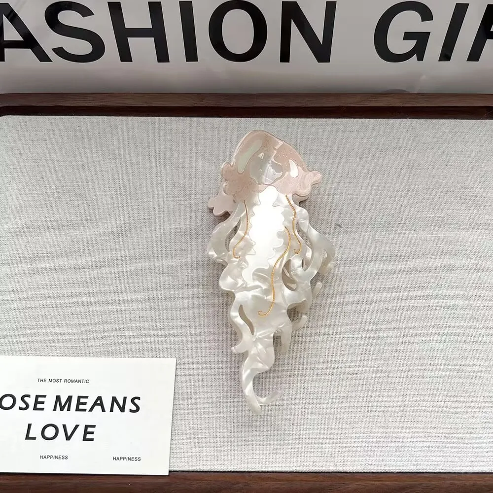 Jellyfish Claw Hair Clips. Unique Casual Island Style. Acetate, Handmade. High-Quality. Fashion-Trendy.