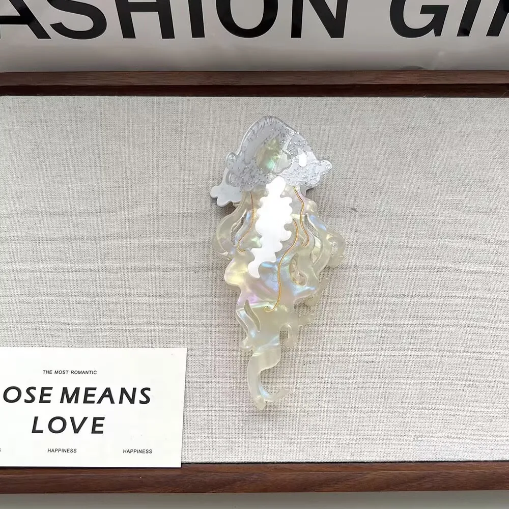 Jellyfish Claw Hair Clips. Unique Casual Island Style. Acetate, Handmade. High-Quality. Fashion-Trendy.