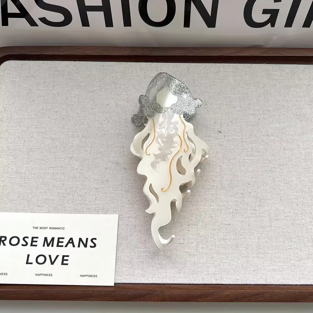 Jellyfish Claw Hair Clips. Unique Casual Island Style. Acetate, Handmade. High-Quality. Fashion-Trendy.