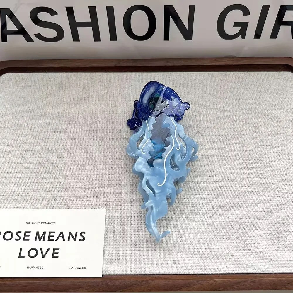 Jellyfish Claw Hair Clips. Unique Casual Island Style. Acetate, Handmade. High-Quality. Fashion-Trendy.