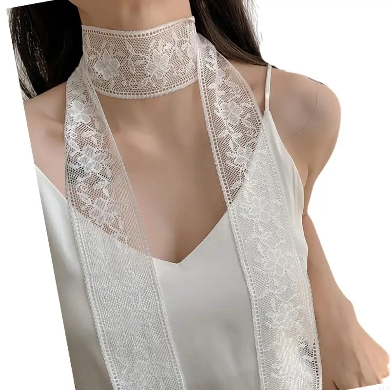 Fashionable Lace Wrap Evening Party Scarves Daily Commute Soft Neckerchief for Fashionable Women