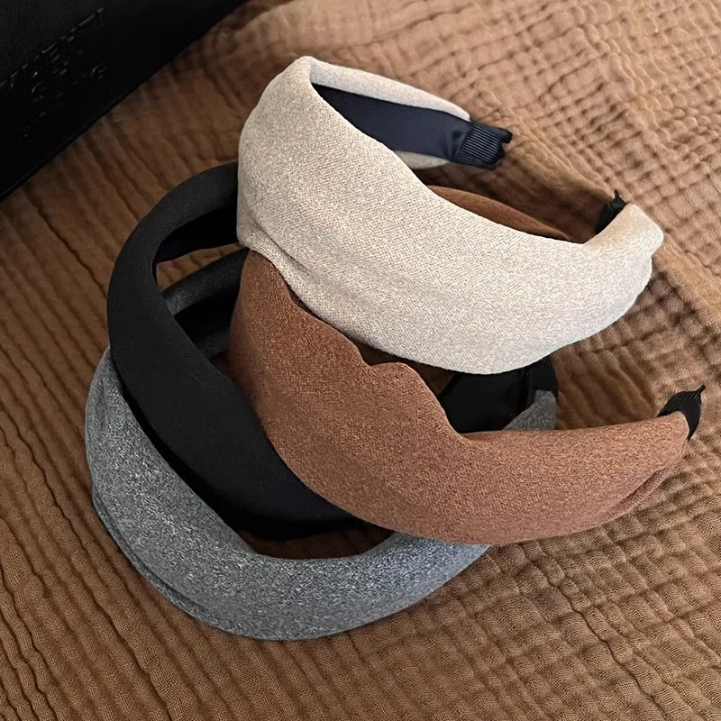 Vintage Solid Soft Cotton Hairband Women Girls Leopard Print Headband Sweet Hair Hoop Elastic Hair Band Fashion Hair Accessories