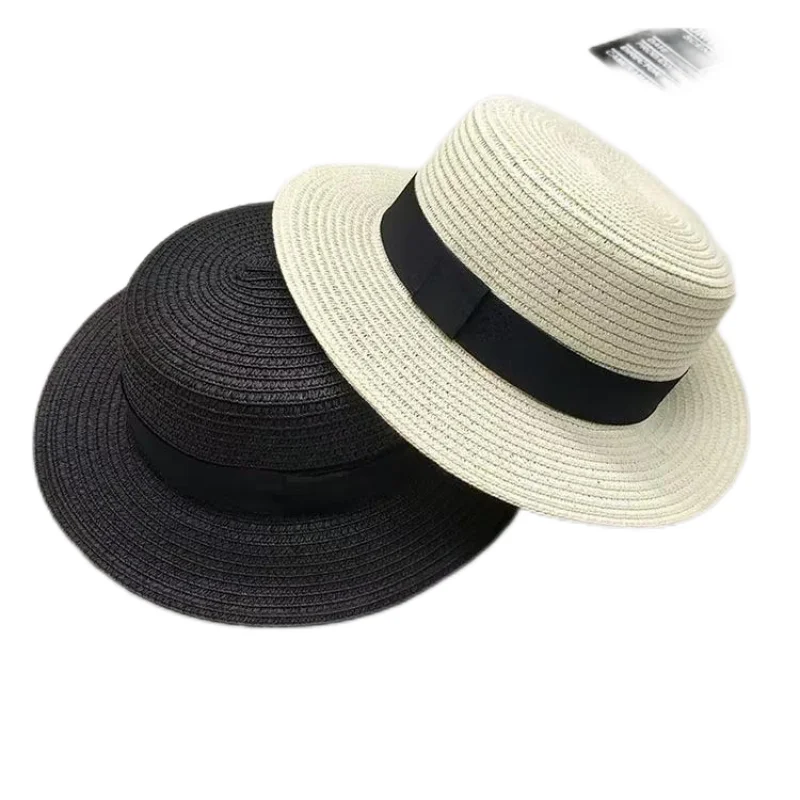 Korean Summer Men's and Women's Top Hats Straw Hats Sunshade Sunscreen Hats Beach Vacation Travel Hat