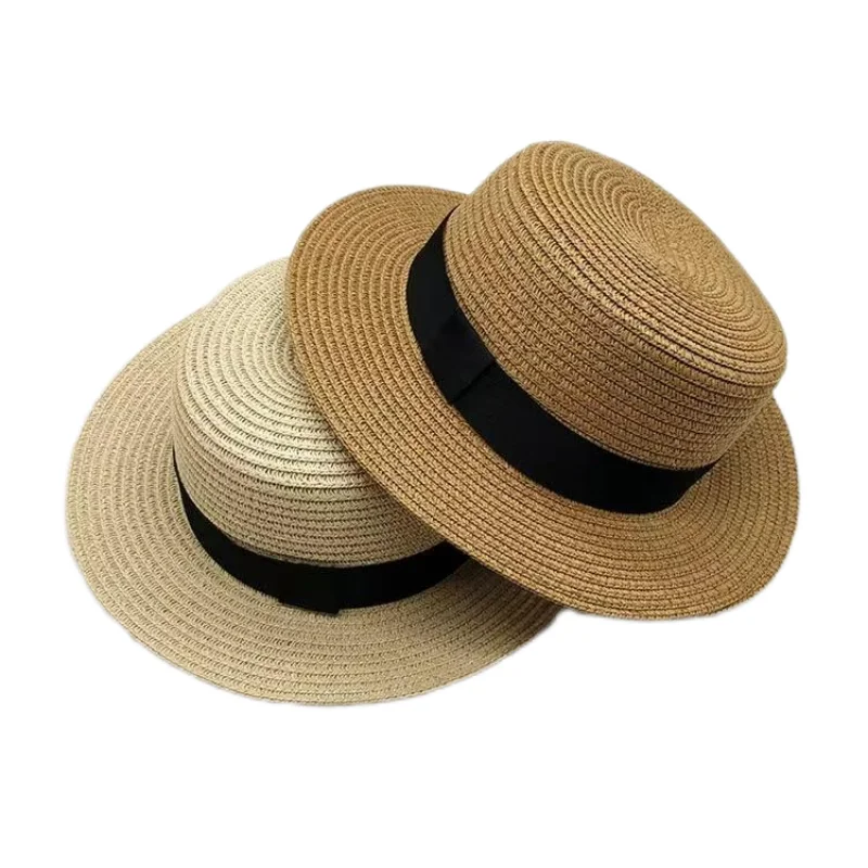 Korean Summer Men's and Women's Top Hats Straw Hats Sunshade Sunscreen Hats Beach Vacation Travel Hat