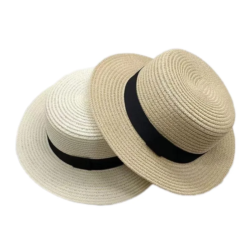 Korean Summer Men's and Women's Top Hats Straw Hats Sunshade Sunscreen Hats Beach Vacation Travel Hat