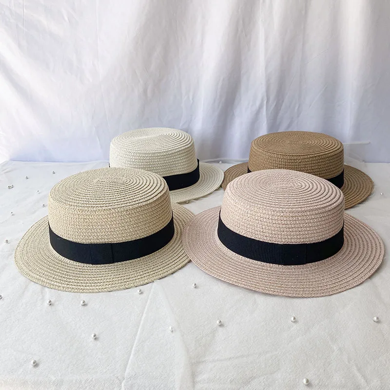 Korean Summer Men's and Women's Top Hats Straw Hats Sunshade Sunscreen Hats Beach Vacation Travel Hat