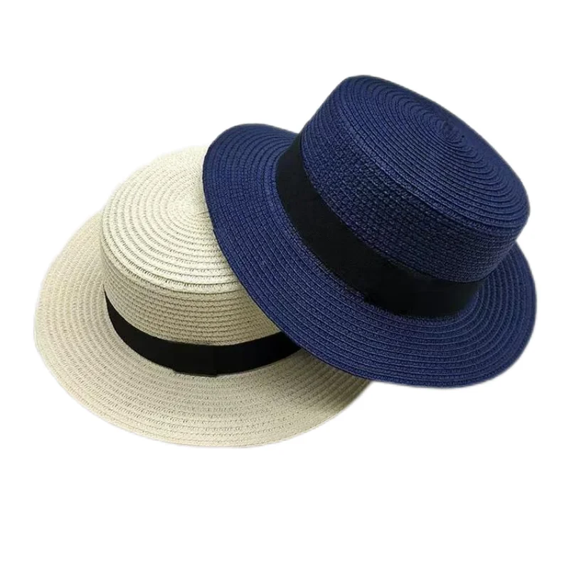 Korean Summer Men's and Women's Top Hats Straw Hats Sunshade Sunscreen Hats Beach Vacation Travel Hat