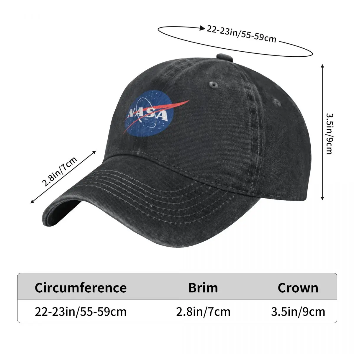 NASA logo Baseball Cap Military Tactical Cap Beach derby hat Man Women's