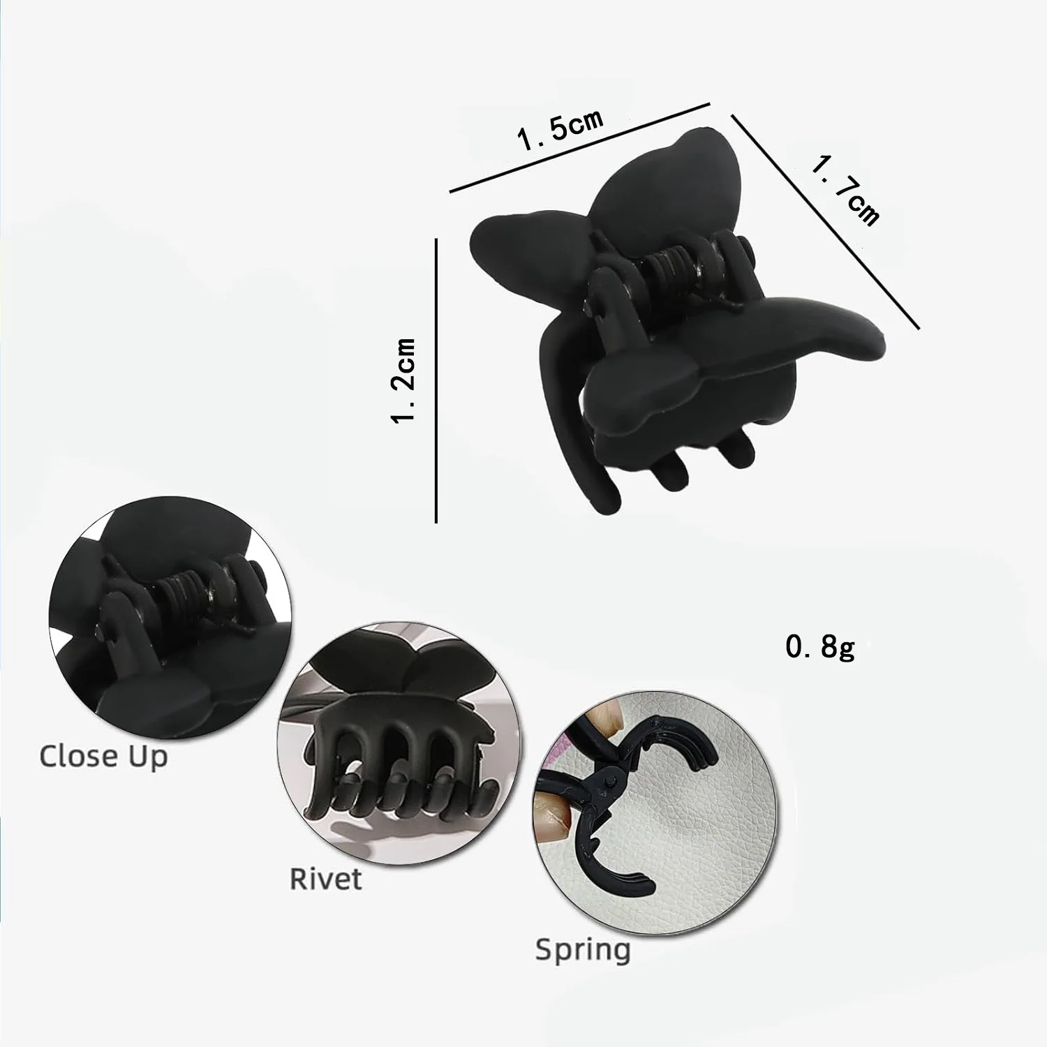 50pcs Mini Transparent Multi-color Butterfly Claw Clip Mini Hairpin Hair Clip Hair Accessories for Girls and Women Headwear