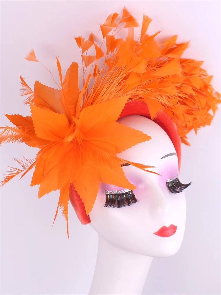 Royal Ascot Hat Fascinator Tea party Floral Wedding Millinery Feather Headbands Elegant Gril Church Kentucky Derby Chapeau Cap