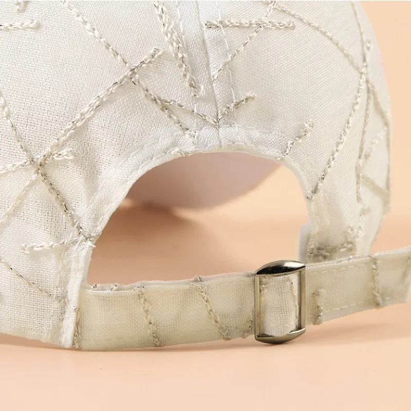 Adjustable Breathable Baseball Caps with Stylish Geometric Pattern - Lightweight Polyester Sun Hats for Spring & Autumn