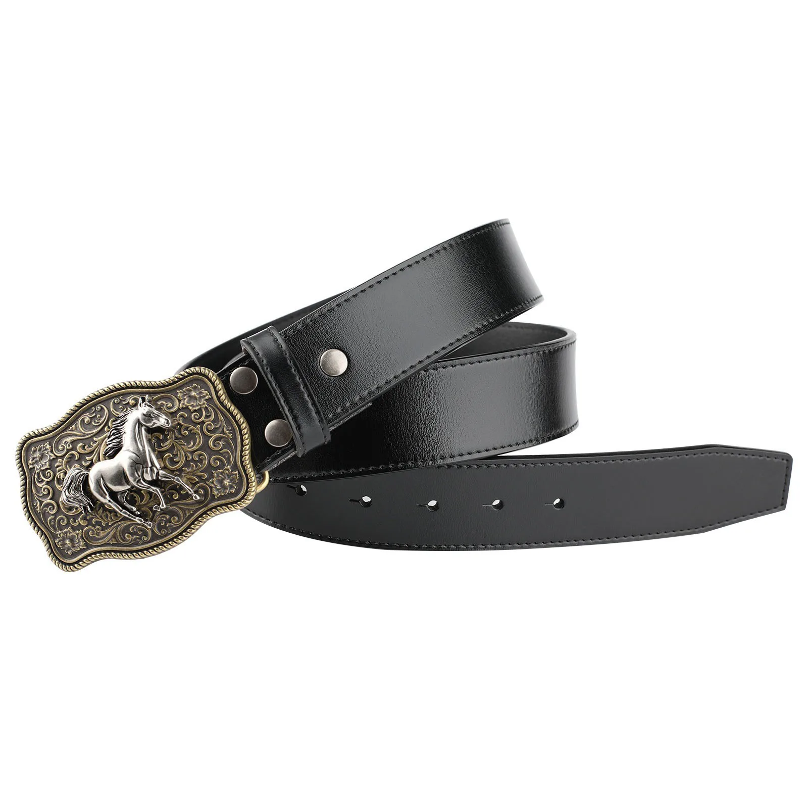 Men's PU Leather Pin Buckle Belt Business Leisure Belt 2025 Fashion Black Coffee white Waist Belt Unisex No buckle Belt
