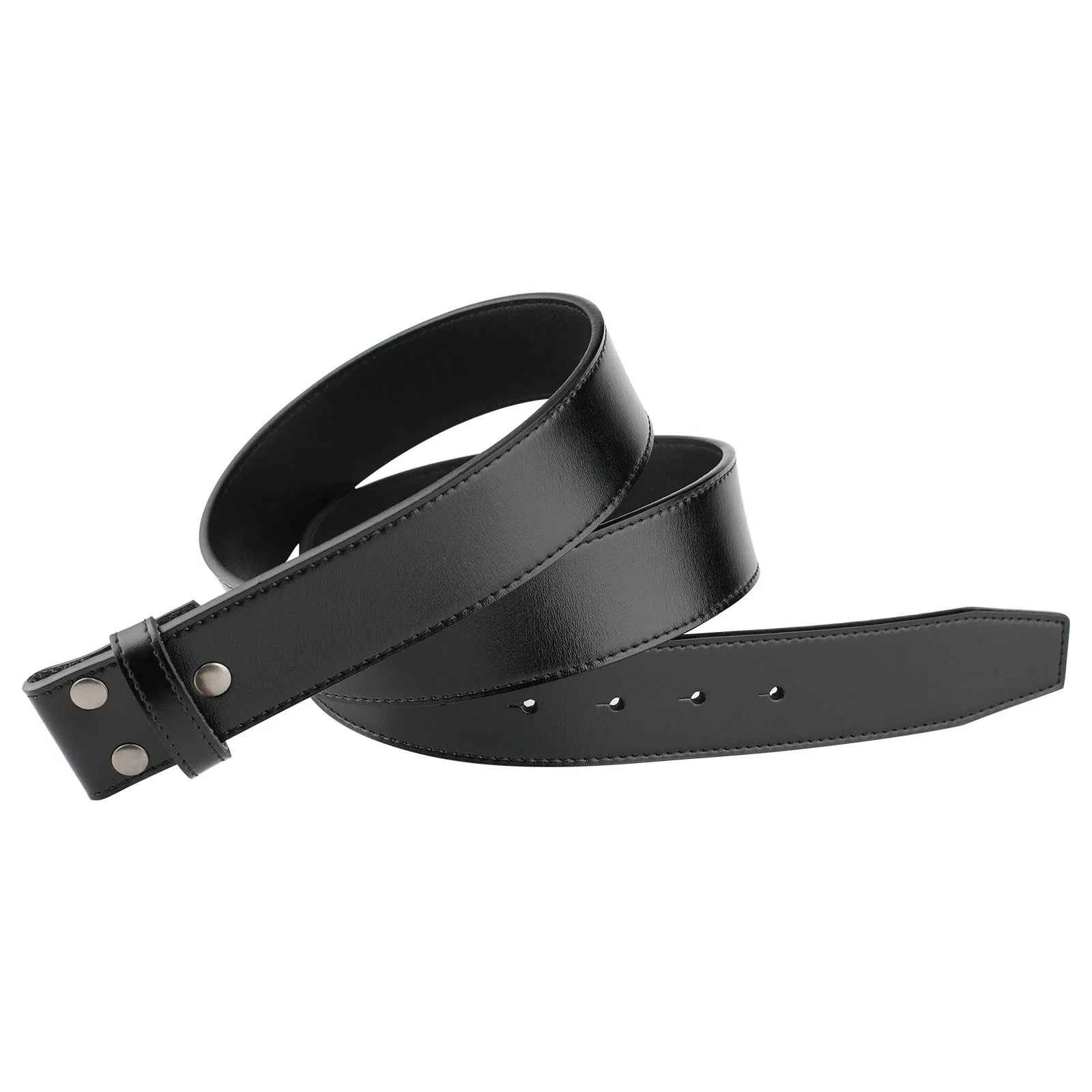 Men's PU Leather Pin Buckle Belt Business Leisure Belt 2025 Fashion Black Coffee white Waist Belt Unisex No buckle Belt
