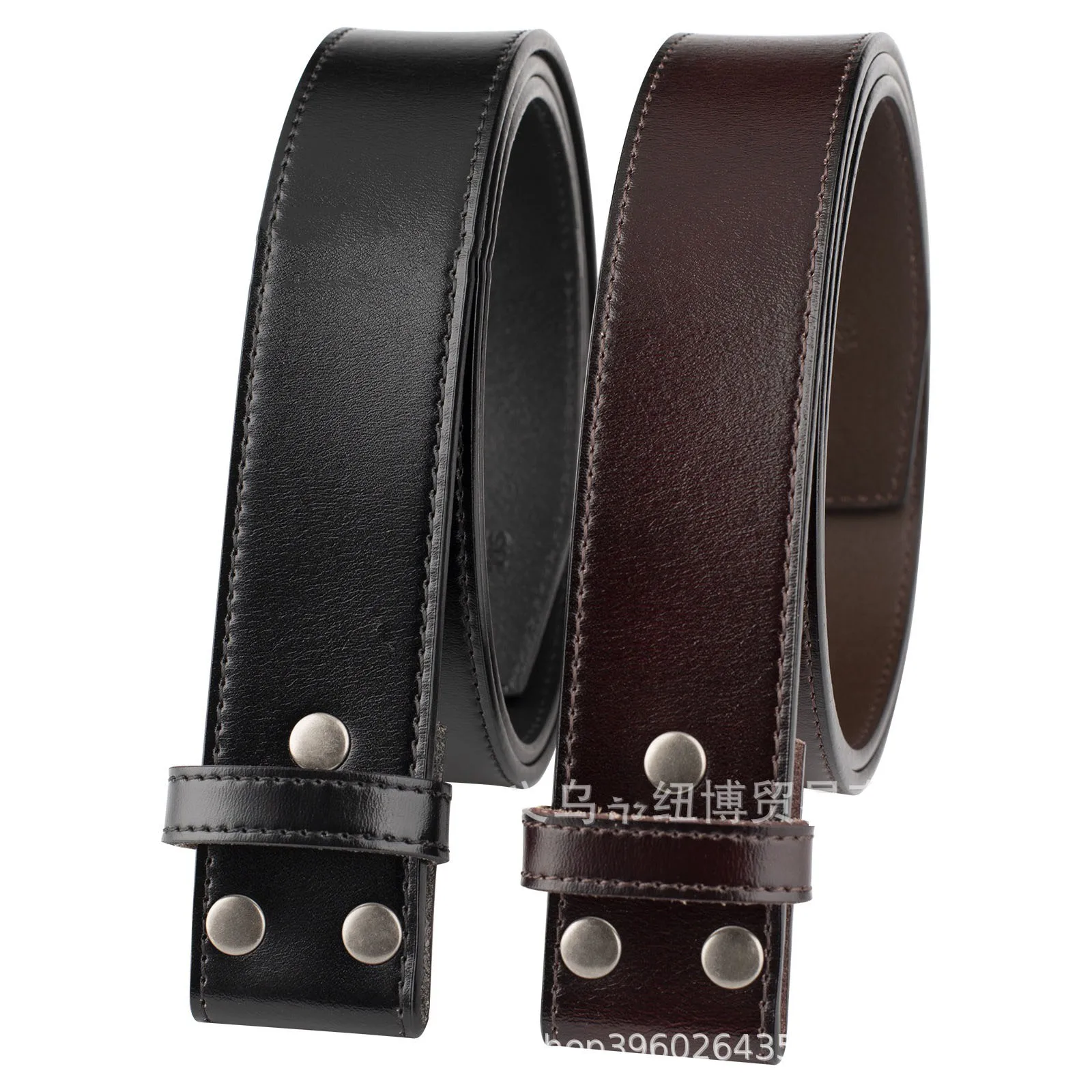 Men's PU Leather Pin Buckle Belt Business Leisure Belt 2025 Fashion Black Coffee white Waist Belt Unisex No buckle Belt