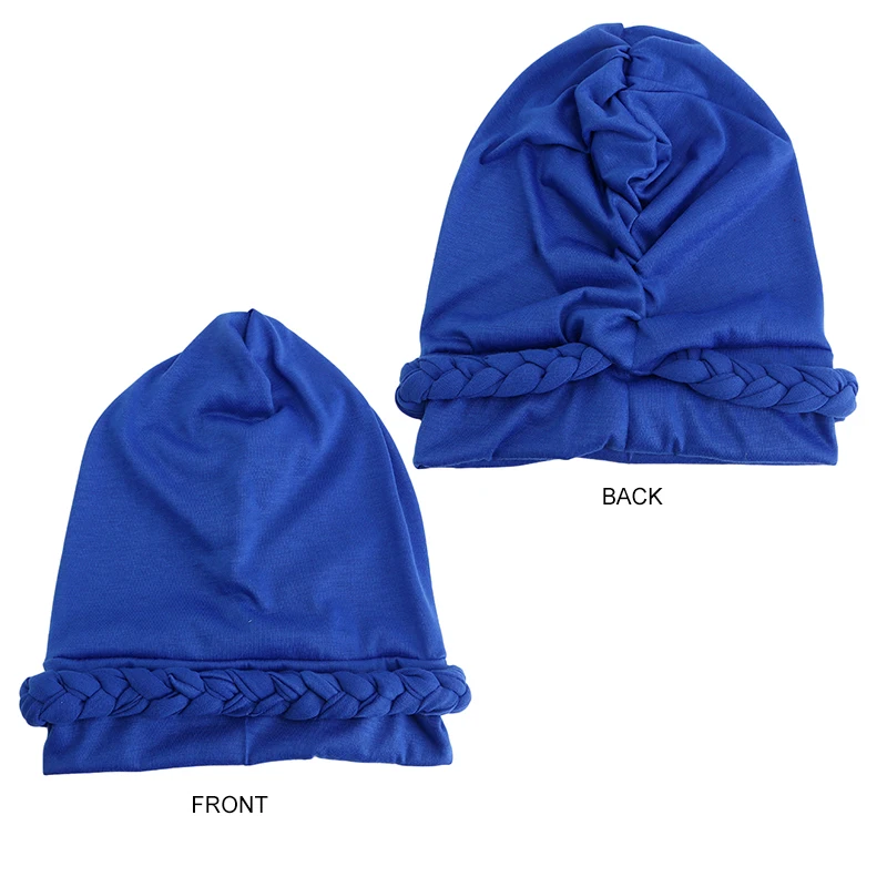 2PCS/LOT Twists Braid Islamic Hats Wraps Hijab Caps Lady Women Arab Muslim Cap Hijab Turban Headwear Hair Loss Hat Beanies