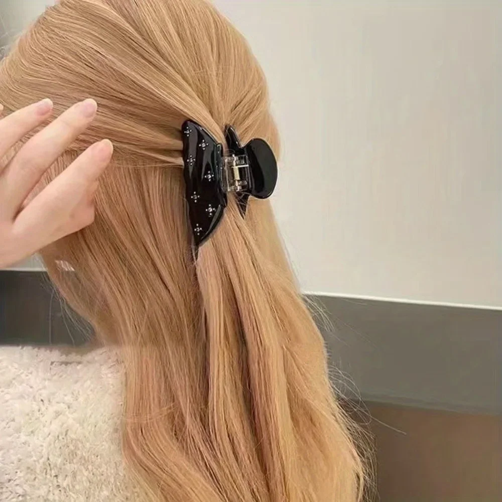 New 2025 Shinning Crystal Stars Acetate Hair Claw Clips for Women Girls Luxury Medium Size Catch Grip Styling Hair Accessories