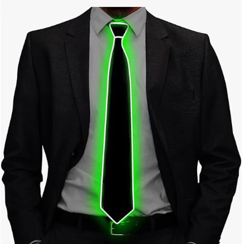 Luminous Tie EL, Neon Light, LED Tie Glowing Party Christmas Night Decoration DJ Bar Club Stage Props Costume Novelty Gift