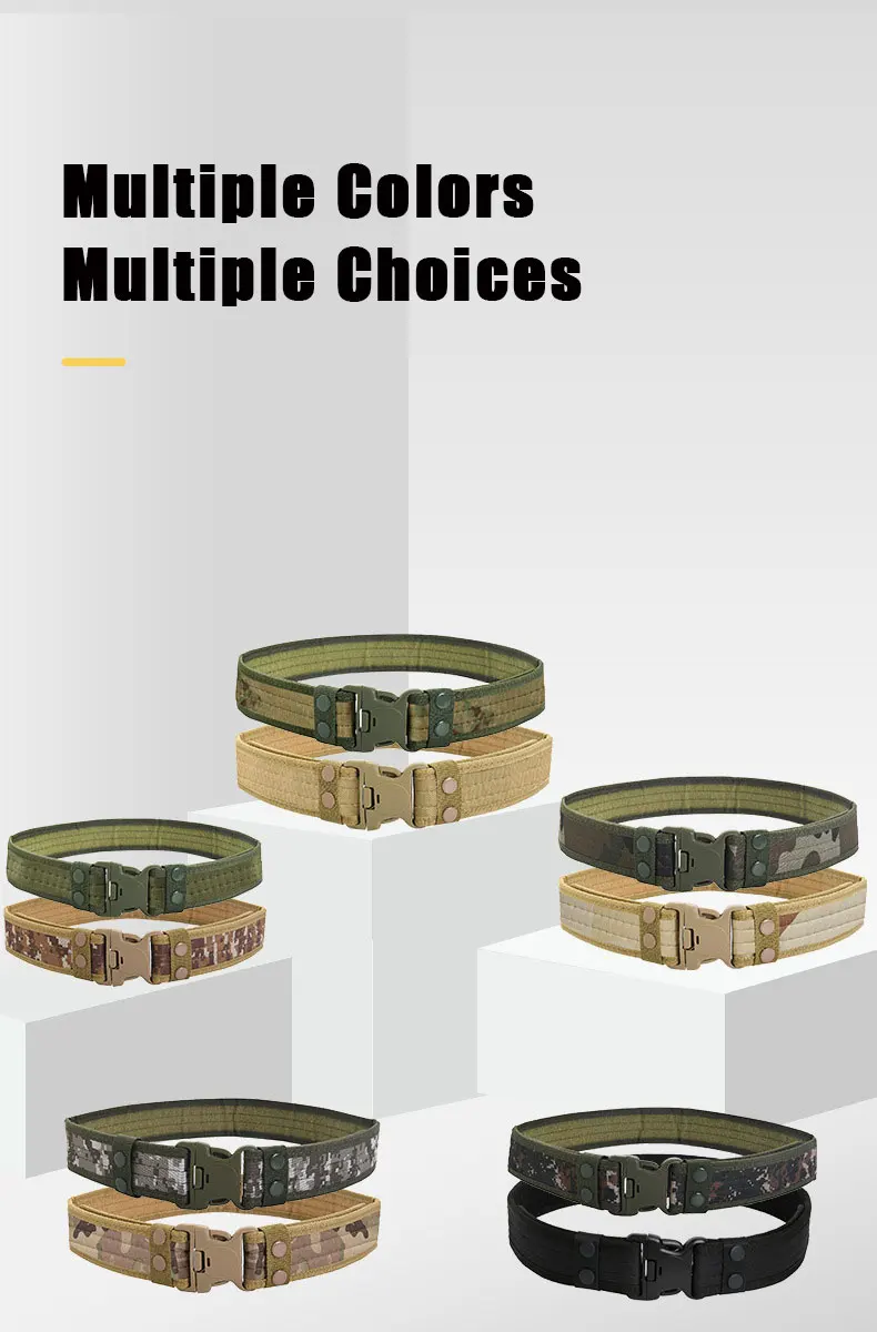 New Style Men's Outdoor Camouflage Tactical Belt - Durable Nylon Wide Waist Belt for Mountaineering, Hiking, Work & Casual Wear