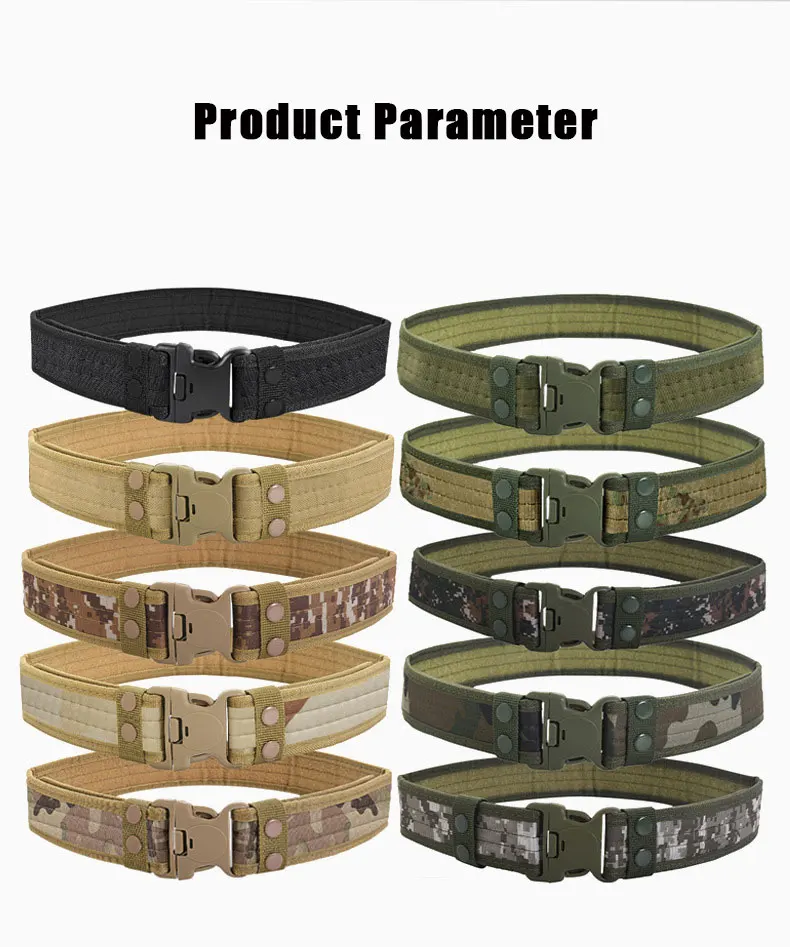 New Style Men's Outdoor Camouflage Tactical Belt - Durable Nylon Wide Waist Belt for Mountaineering, Hiking, Work & Casual Wear