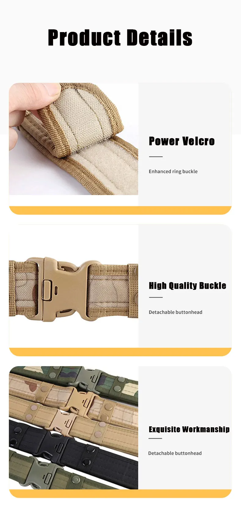 New Style Men's Outdoor Camouflage Tactical Belt - Durable Nylon Wide Waist Belt for Mountaineering, Hiking, Work & Casual Wear