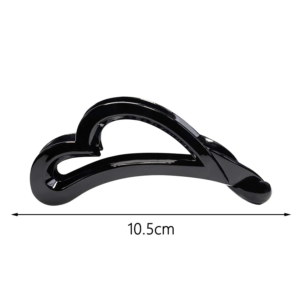 Vintage Heart-Shaped Banana Hair Clip Non-Slip Acrylic Bow Twist Barrettes For Ponytail Holder Women Girls Daily Headwear
