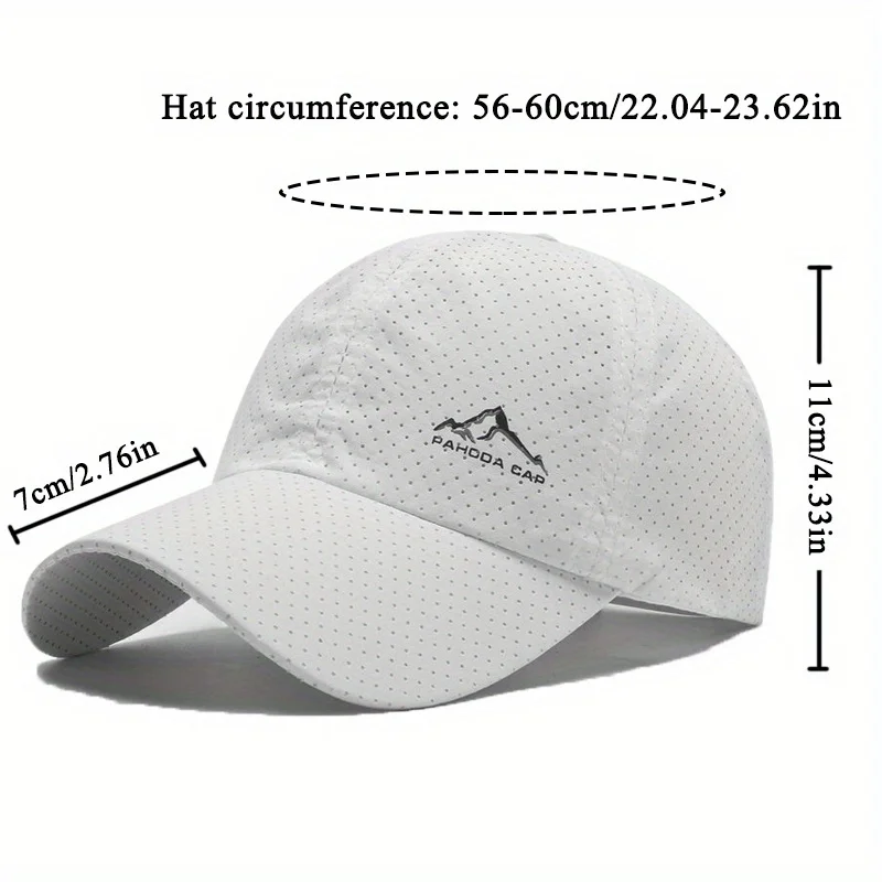2Pcs/Set Outdoor Quick Dry Printed Baseball Cap Snow Mountain Logo Unisex Sports Cap for Travel Hiking Casual Fashion Trend Cap