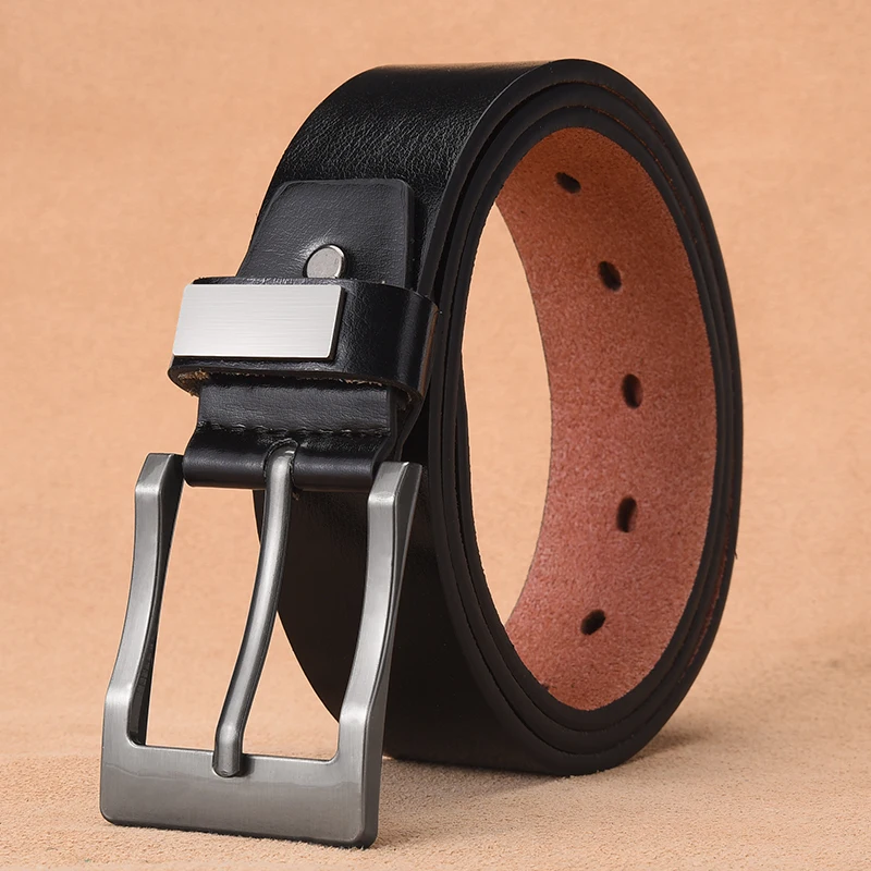 New Men's Cow Leather Belts Luxury Strap Male Belts For Fashion Classice Vintage Pin Buckle High Quality Designer Belt Plus Size