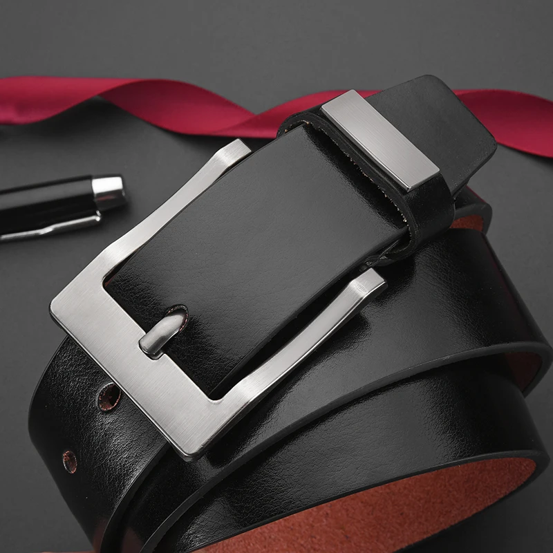 New Men's Cow Leather Belts Luxury Strap Male Belts For Fashion Classice Vintage Pin Buckle High Quality Designer Belt Plus Size