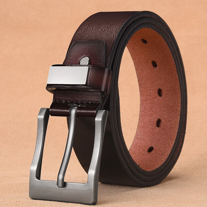New Men's Cow Leather Belts Luxury Strap Male Belts For Fashion Classice Vintage Pin Buckle High Quality Designer Belt Plus Size