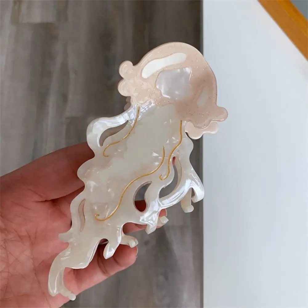 1Pcs New Shark Jellyfish Hair Clip Acetate Labge Marine Life Hair Claw Summer Beach Colorful Hair Accessories Women Girls