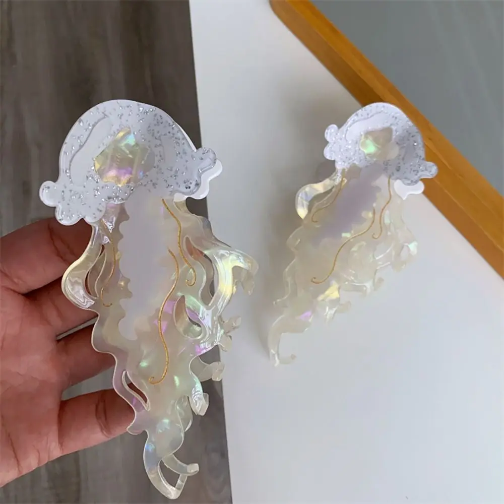 1Pcs New Shark Jellyfish Hair Clip Acetate Labge Marine Life Hair Claw Summer Beach Colorful Hair Accessories Women Girls