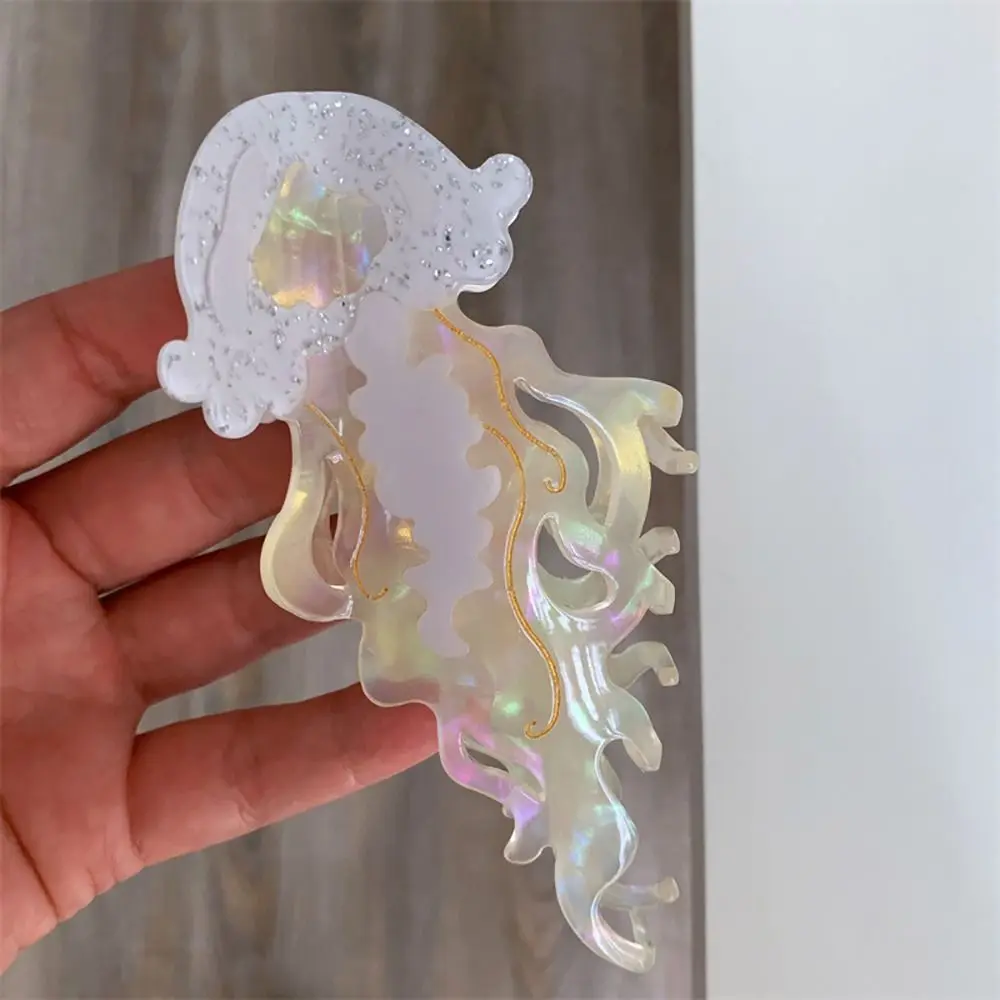 1Pcs New Shark Jellyfish Hair Clip Acetate Labge Marine Life Hair Claw Summer Beach Colorful Hair Accessories Women Girls