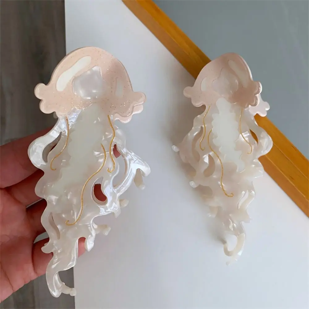 1Pcs New Shark Jellyfish Hair Clip Acetate Labge Marine Life Hair Claw Summer Beach Colorful Hair Accessories Women Girls