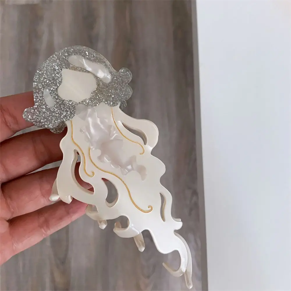 1Pcs New Shark Jellyfish Hair Clip Acetate Labge Marine Life Hair Claw Summer Beach Colorful Hair Accessories Women Girls