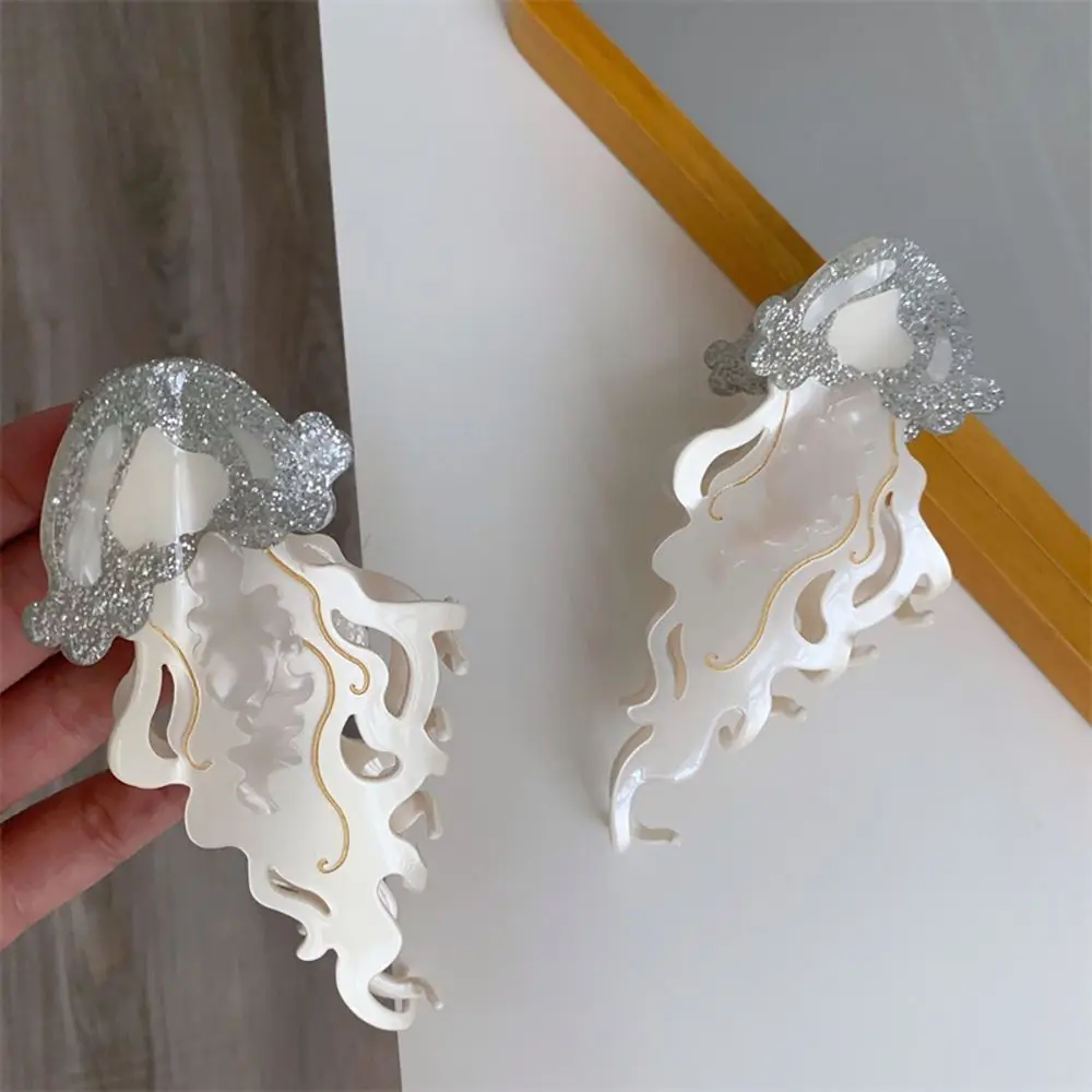 1Pcs New Shark Jellyfish Hair Clip Acetate Labge Marine Life Hair Claw Summer Beach Colorful Hair Accessories Women Girls