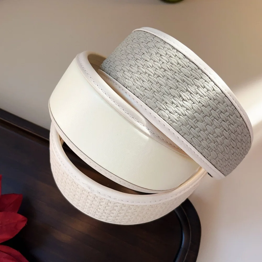 New 2025 Retro PU Leather Hairbands Wide Turbans Non-slip Hoop Headband Elegant Hair Accessories Women Girls Fashion Items Gifts