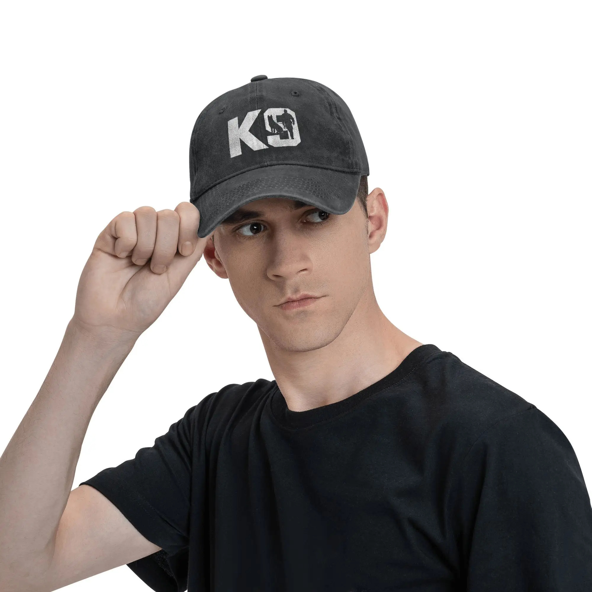 K9-Unit-Malinois-Team Handler Men Women Baseball Cap Tactical Police Dog Squad Distressed Denim Hats Vintage Adjustable Headwear