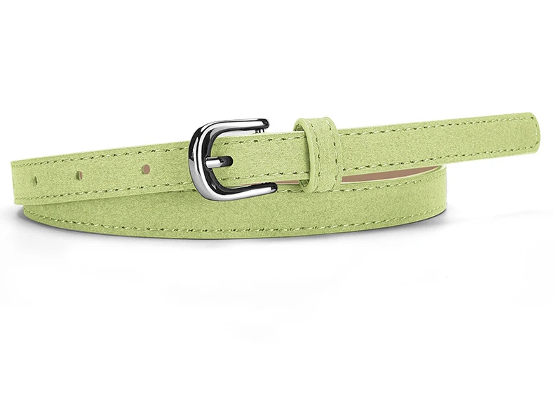 Simple Design For Women's Thin Belt Fashion Casual Versatile Jeans Accessories Girdle Suede Pu Leather Pin Buckle Waistband