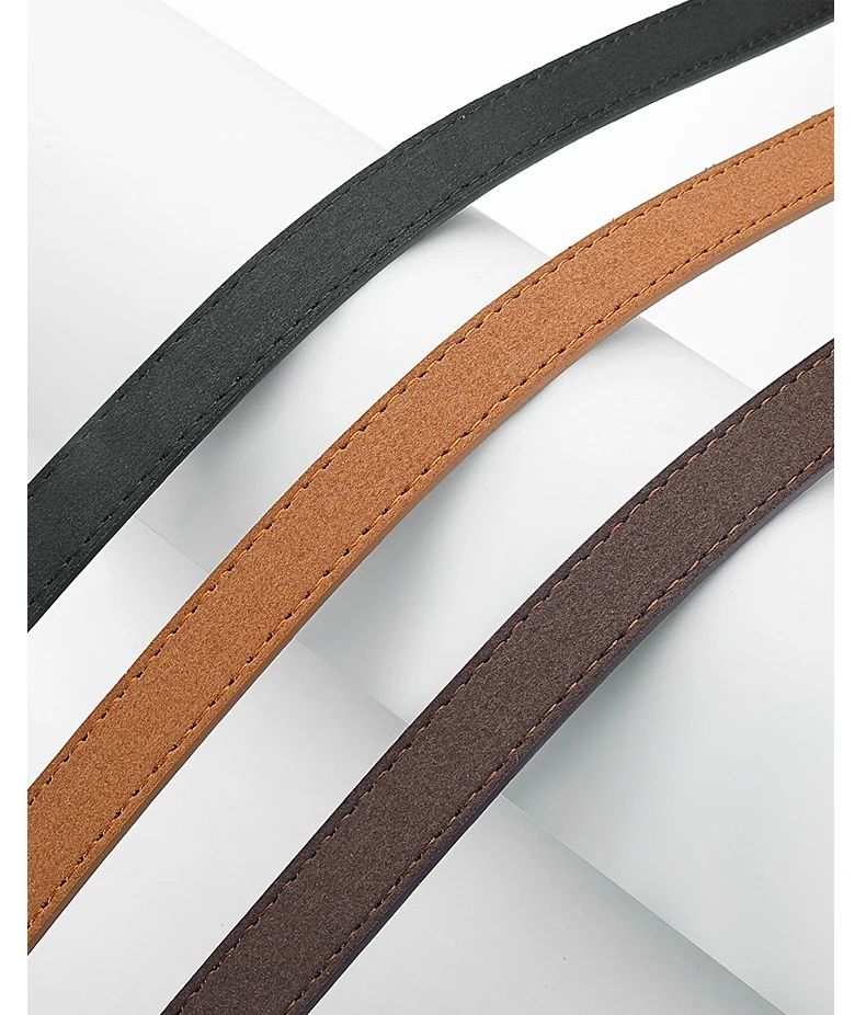 Simple Design For Women's Thin Belt Fashion Casual Versatile Jeans Accessories Girdle Suede Pu Leather Pin Buckle Waistband